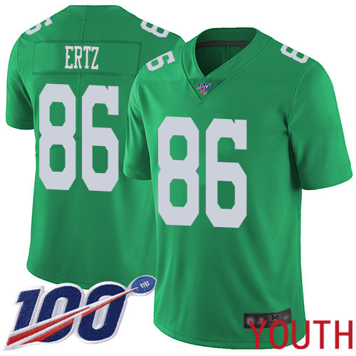 Youth Philadelphia Eagles #86 Zach Ertz Limited Green Rush Vapor Untouchable NFL Jersey 100th Season Football->youth nfl jersey->Youth Jersey